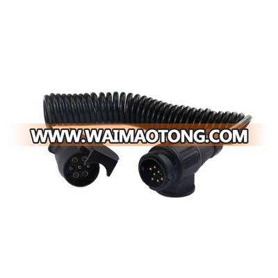 Standard 13/7 pin trailer electrical spring power cable for truck