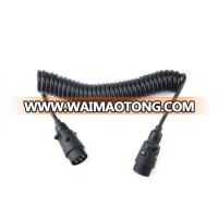 Trailer Extension Lead Spiral Cable with  7 Pin Plastic Trailer Connectors