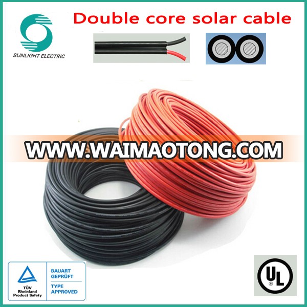 CE TUV and UL approved dual core solar cable 4mm2,double core solar pv wire